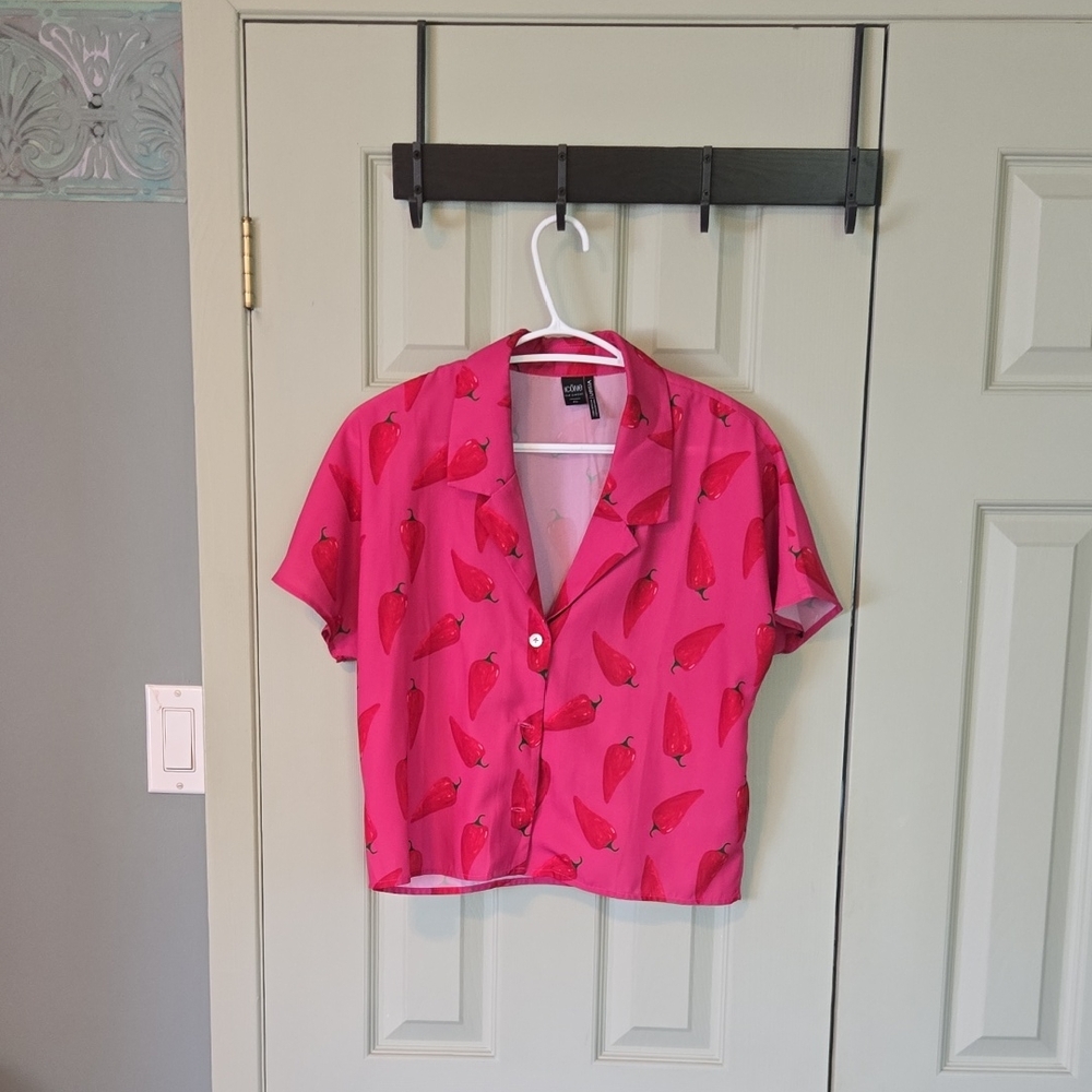 ❤️ ICON Fuchsia Blouse with Pepper Design